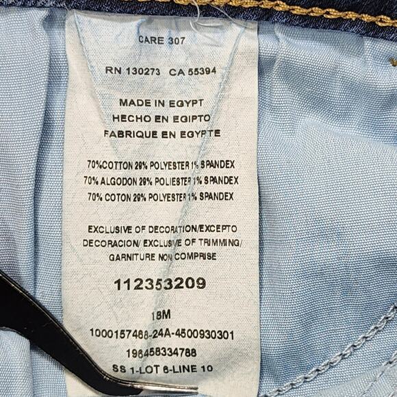 Lee Jeans Womens 18M Blue Dark Wash Mid Rise Capri Stretch Denim Casual Preppy - Picture 8 of 14